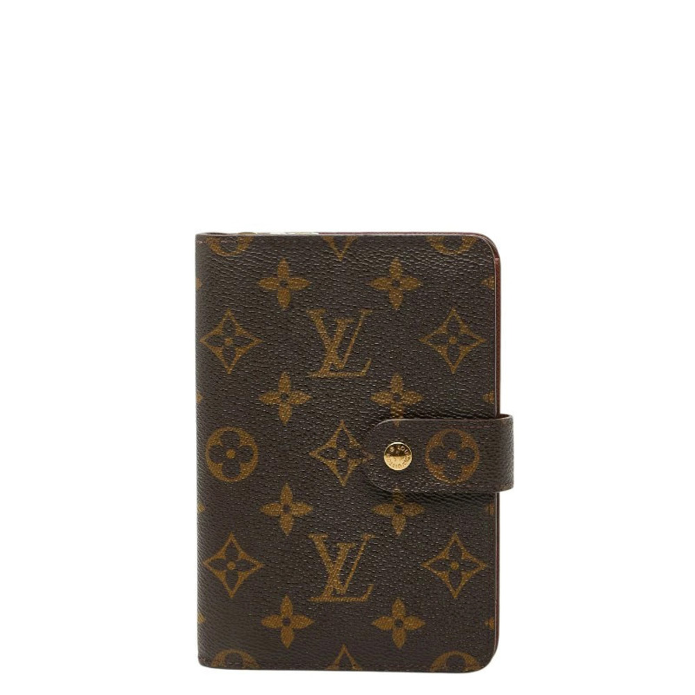 Louis Vuitton Monogram Portefeuille Papier Bi fold Wallet Brown Leather